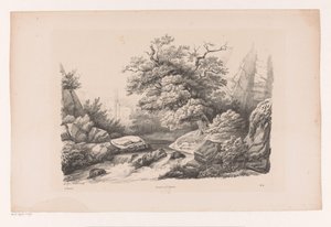 Felslandschaft mit Bach von Constantinus Cornelis Huysmans