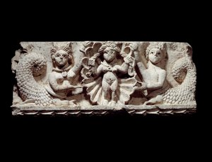 Die Geburt der Venus (Aphrodite). Kalksteinrelief aus Ägypten. 5. Jahrhundert n. Chr. Dim. 0,71x0,29 m. Paris, Louvre Museum von Coptic