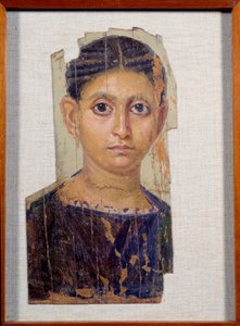 Ägyptische Antike: Porträt einer weiblichen Mumie auf Holz. Aus Fayoum (Fayum). 3. Jahrhundert n. Chr. Paris, Louvre von Coptic