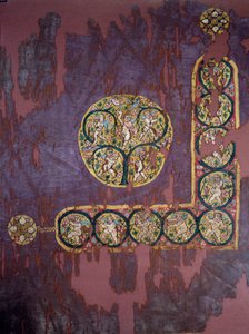 Koptische Kunst: Wandbehang mit Ernteliebe (4. Jahrhundert n. Chr.), Paris, Musée du Louvre von Coptic Coptic