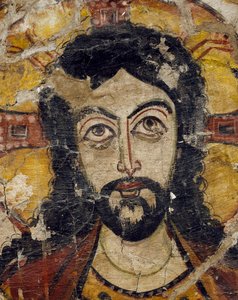 Kopf Christi, unterstützt von zwei Engeln, 6.-7. Jahrhundert (Detail) von Coptic Coptic