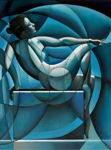 Abstrakte Blaue Frau