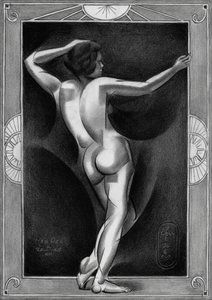 Art Deco Nackte Figur von Corné Akkers