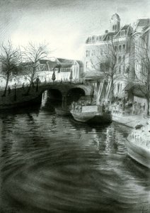 Stadtkanal Zeichnung von Corné Akkers
