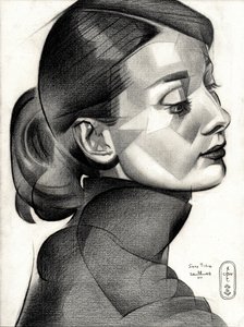 Geometrisches Frauenprofil