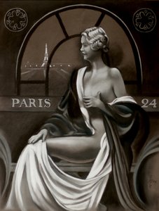 Pariser Frau mit Eiffelturmblick von Corné Akkers