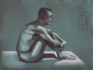 Nachdenkliche männliche Figur