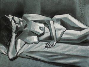 Liegender kubistischer Akt von Corné Akkers