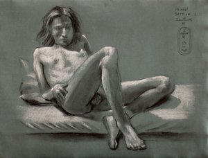 Liegende männliche Figurstudie