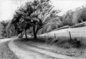 Skizze der Windenden Landstraße von Corné Akkers