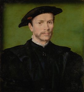 Porträt eines bärtigen Mannes in Schwarz, ca. 1540