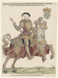 Porträt von Heinrich II. von Frankreich zu Pferd