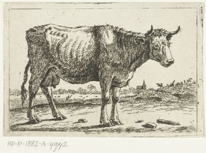 Landschaft mit Kuh von Cornelis  Bisschop
