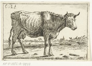 Landschaft mit Kuh von Cornelis  Bisschop