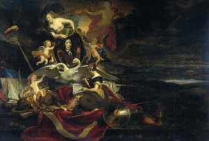 Allegorie auf den niederländischen Überfall auf die Medway (1667), mit einem Porträt von Cornelis de Witt von Cornelis Bisschop