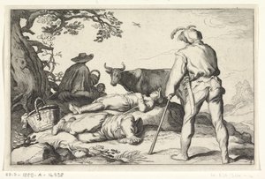 Viehhirten Vier pastorale Szenen (Serientitel) von Cornelis Bloemaert (II) (possibly)