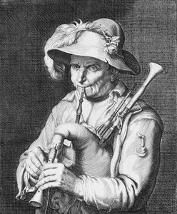 Mann spielt Dudelsack