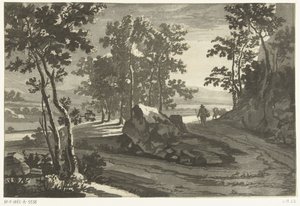 Baumreiche Landschaft mit Viehtreiber von Cornelis Brouwer