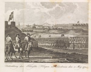 Französische Truppen verlassen Landrecy, 1794