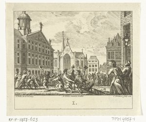 Aufstand bei der Beerdigung von Daniël Raap auf dem Dam in Amsterdam im Jahr 1754