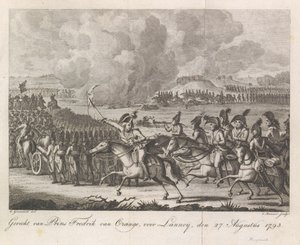 Prinz Wilhelm Georg Friedrich in der Schlacht bei Lannoy, 1793 von Cornelis Brouwer