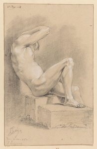 Sitzender männlicher Akt, von der Seite gesehen (3. Preis 1767) von Cornelis Buys