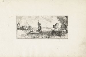 Boot auf einem Fluss Landschaften (Serientitel) von Cornelis Claesz van Wieringen (possibly)