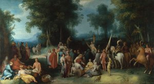 Die Predigt des heiligen Johannes des Täufers, 1602 von Cornelis Cornelisz. Haarlem van