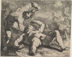 Kain tötet Abel, ca. 1591 von Cornelis Cornelisz van Haarlem