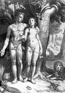 Versuchung des Menschen, graviert von Jan Saenredam, um 1605