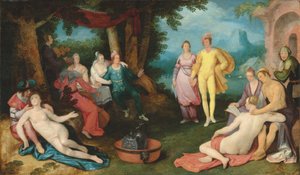 Der verlorene Sohn unter den Huren von Cornelis Cornelisz. van Haarlem