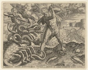 Herkules besiegt die Hydra von Lerna von Cornelis Cort