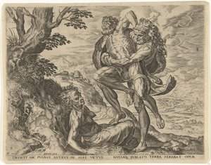 Herkules ringt mit Antäus von Cornelis Cort