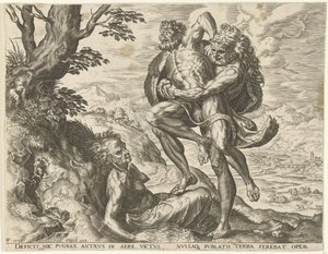 Herkules ringt mit Antäus (Werke des Herkules, Serie) von Cornelis Cort