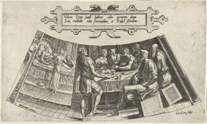 Die Hochzeit von Jakob und Lea und die Geburt ihres ersten Kindes von Cornelis Cort