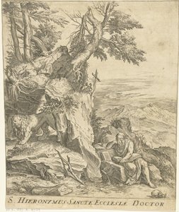 Landschaft mit lesendem Hieronymus von Cornelis Cort