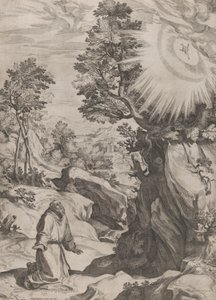 Der reuige Heilige Franziskus in der Wildnis, 1575 von Cornelis Cort
