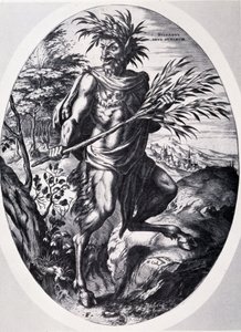 Sylvain, Gott der Wälder von Cornelis Cort von Cornelis Cort