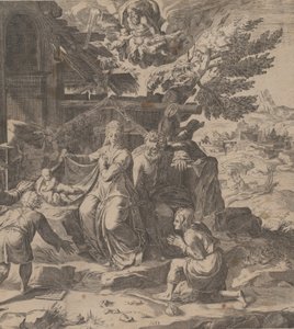 Die Anbetung der Hirten, 1569 von Cornelis Cort