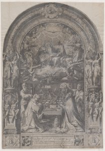 Die Krönung der Jungfrau mit St. Laurentius, St. Paulus, St. Petrus und St. Sixtus, 1576