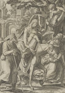 Die Flucht nach Ägypten von Cornelis Cort