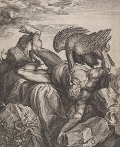 Tityus in der Hölle bestraft, 1566 von Cornelis Cort