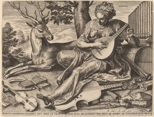 Auditus von Cornelis Cort after Frans Floris I