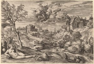 Landschaft mit Roger, der Angelica befreit