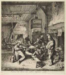Sitzender Geigenspieler von Cornelis Dusart