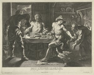 Jupiter und Merkur im Haus von Philemon und Baucis von Cornelis Galle (I)