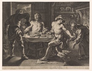 Jupiter und Merkur im Haus von Philemon und Baucis von Cornelis Galle (I)