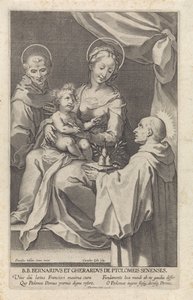 Maria mit Kind und der Hl. Bernhard von Siena und Hl. Gerardus von Cornelis Galle (I)