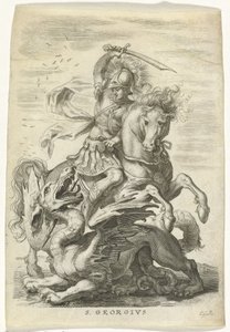 Heiliger Georg kämpft gegen den Drachen von Cornelis Galle (II)