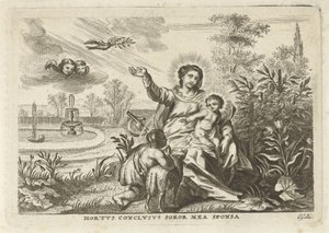 Maria mit Kind und Johannes dem Täufer im Hortus Conclusus von Cornelis Galle (II)
